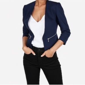 EXPRESS Zip Pocket Cutaway Blazer Jacket